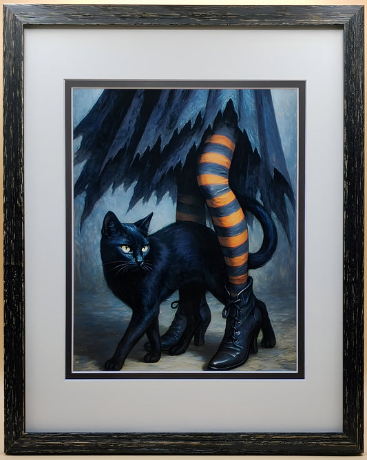 Loyal Black Cat (Framed)